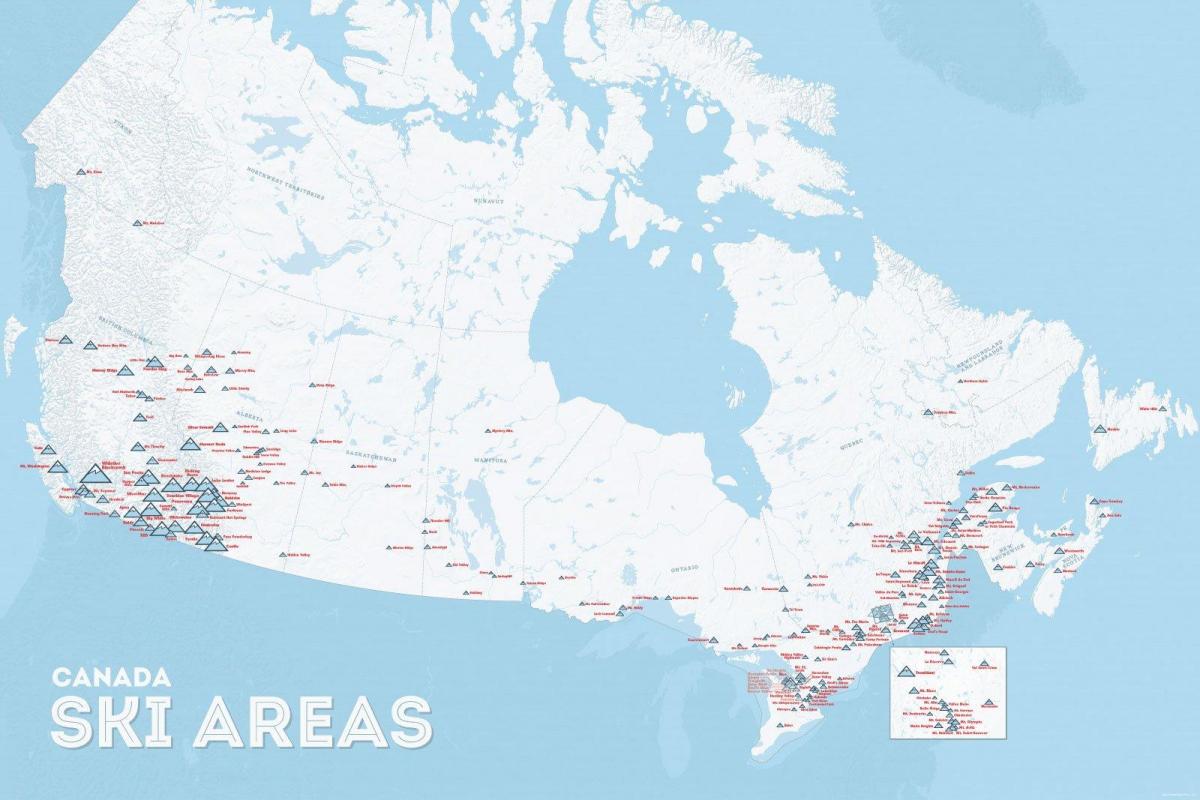 كندا منتجعات التزلج خريطة