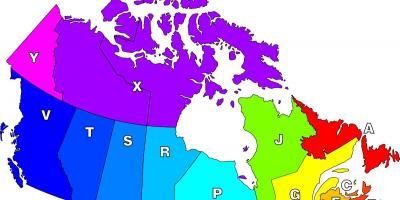 كندا الرمز البريدي خريطة