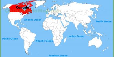 كندا موقع في خريطة العالم